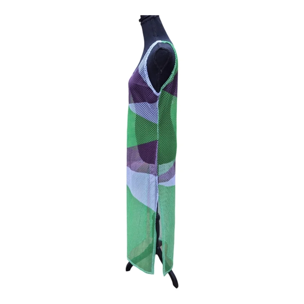 See-through Mesh Dress Cover-up Long Sling‎ Dress Swimwear M/L